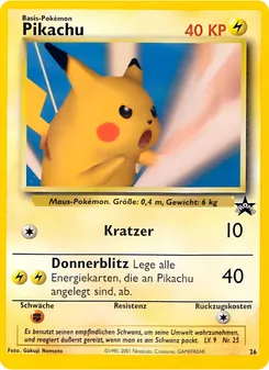 Pikachu, Karte 26 aus Wizards Black Star Promos