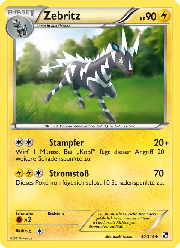 Zebritz Pokemon card