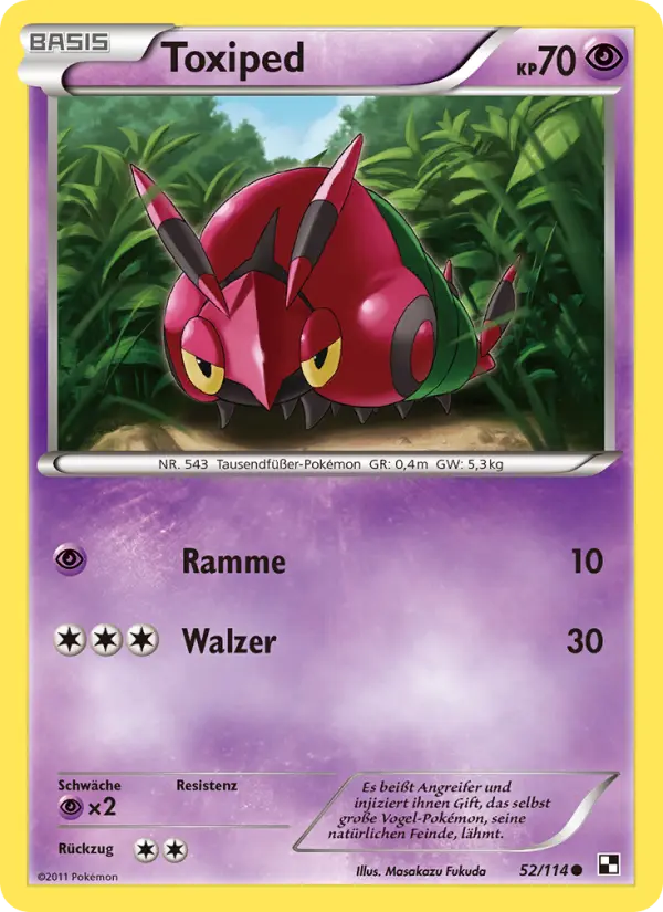 Toxiped Pokemon card