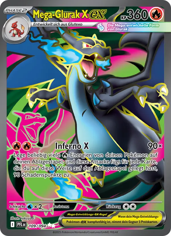 Mega-Glurak X-ex Pokemon card