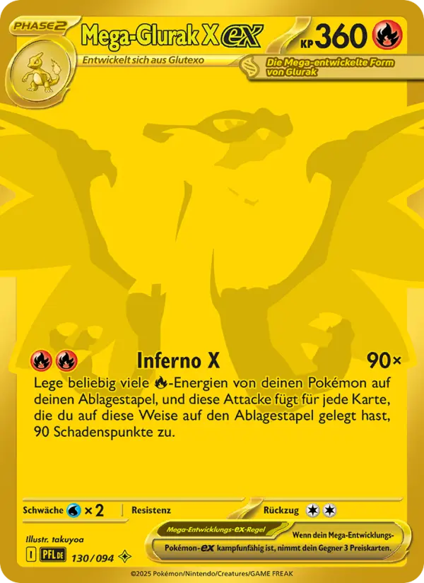 Mega-Glurak X-ex Pokemon card
