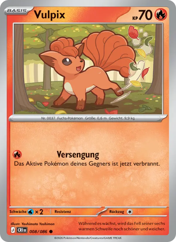 Vulpix Pokemon card