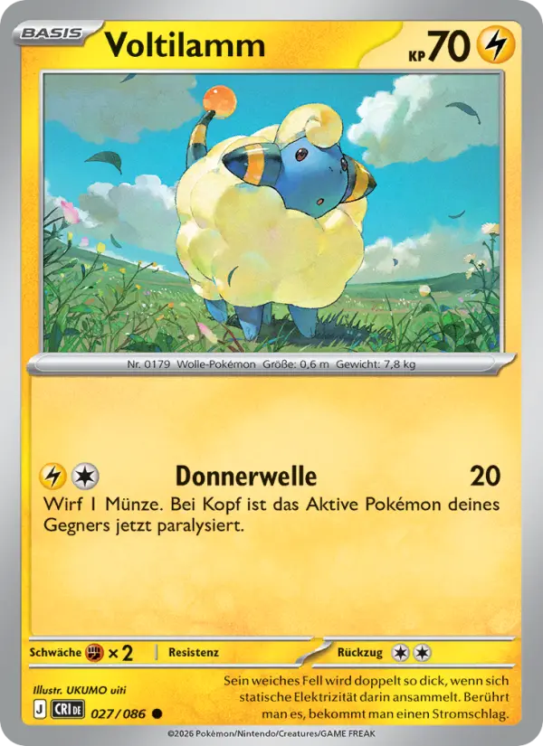 Voltilamm Pokemon card