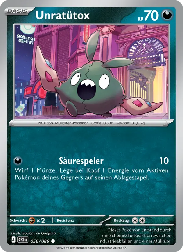 Unratütox Pokemon card