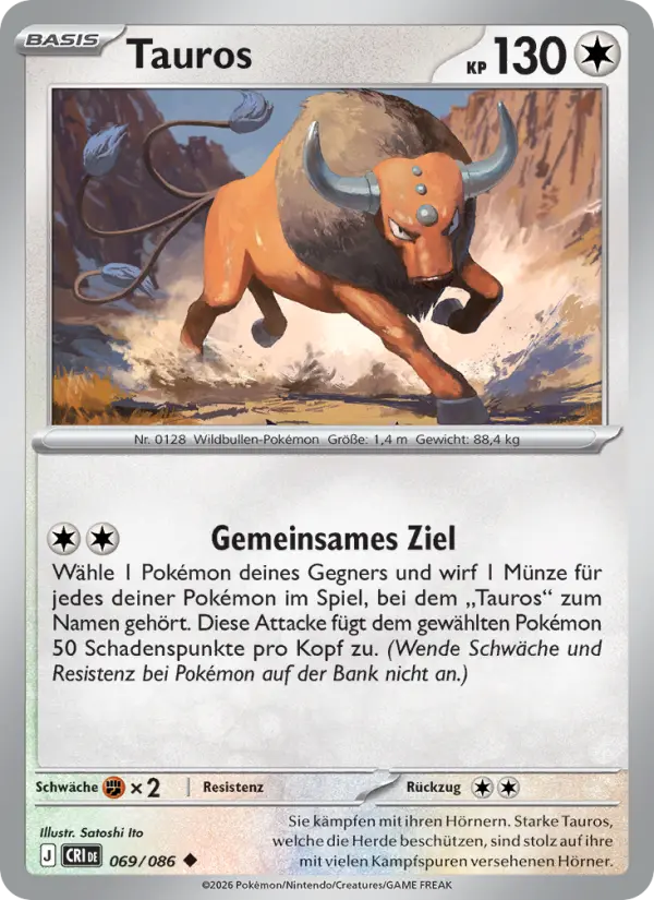 Tauros Pokemon card