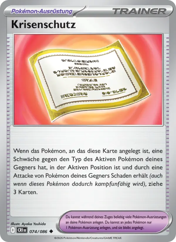 Krisenschutz Pokemon card