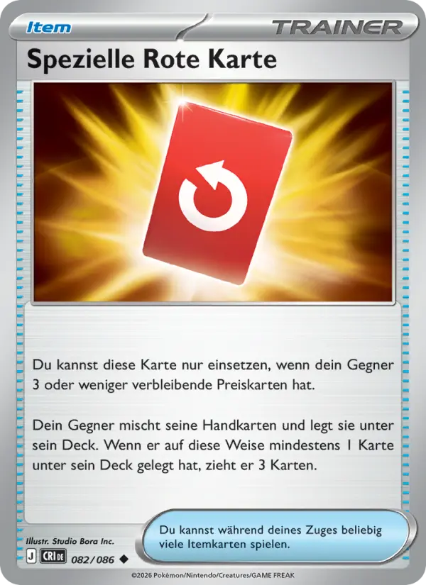 Spezielle Rote Karte Pokemon card