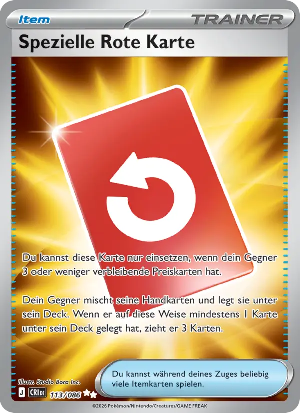 Spezielle Rote Karte Pokemon card