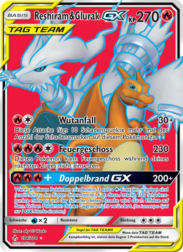 Reshiram & Glurak GX card image