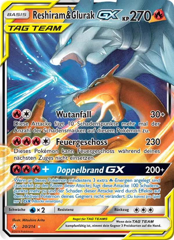 Reshiram & Glurak GX card image