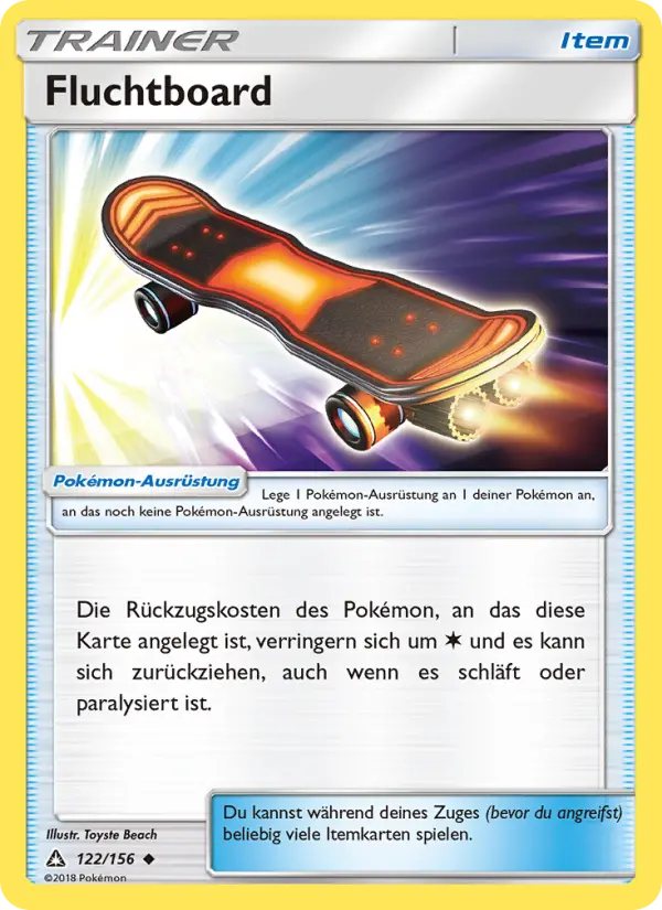 Fluchtboard Pokemon card