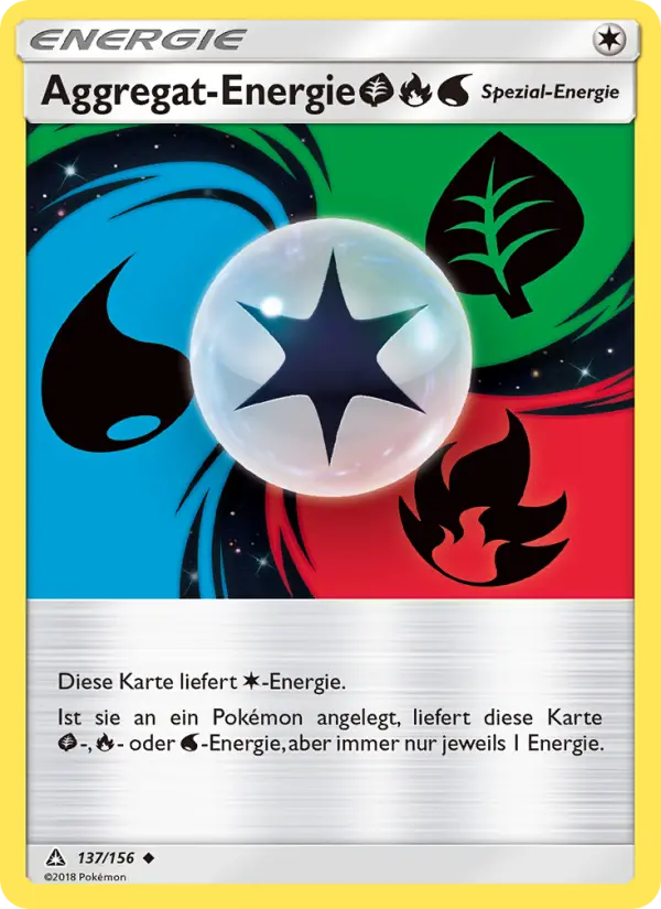 Aggregat-Energie GrassFireWater Pokemon card