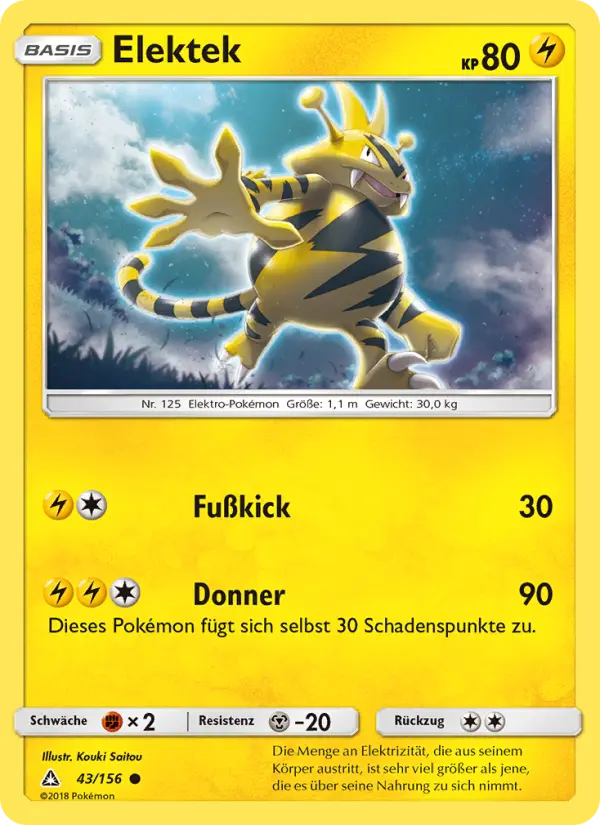 Elektek Pokemon card
