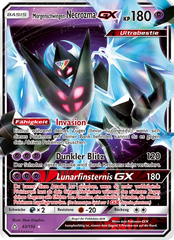 Morgenschwingen-Necrozma GX Pokemon card