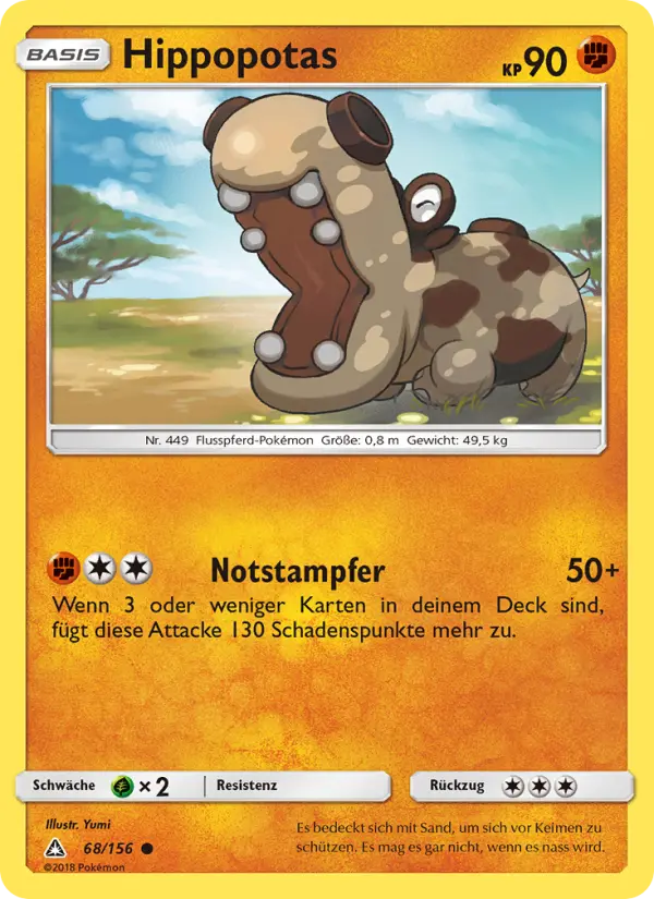 Hippopotas Pokemon card