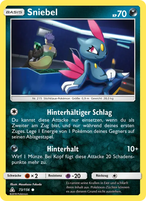 Sniebel Pokemon card