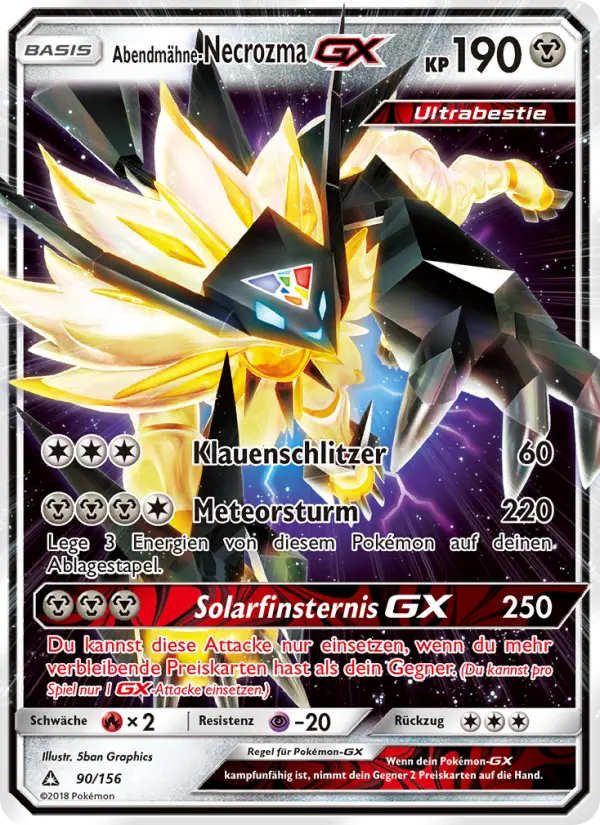 Abendmähne-Necrozma GX Pokemon card