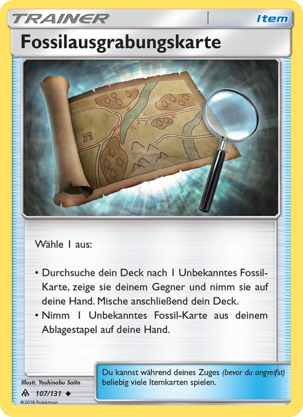 Fossilausgrabungskarte