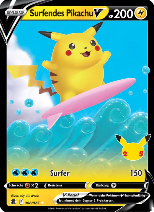 Surfendes Pikachu V card image