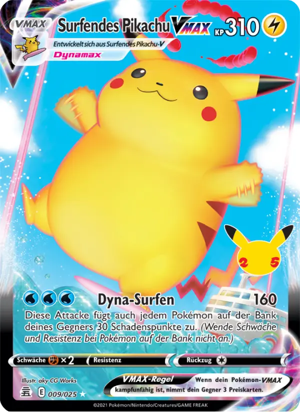 Surfendes Pikachu VMAX card image