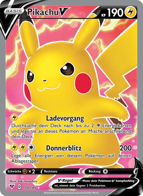 Pikachu V card image