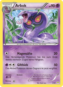 Carte Arbok, XY Kit du dresseur (Bruyverne)