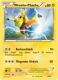 Carte Pikachu Catcheur, XY Kit du dresseur (Pikachu Libre)