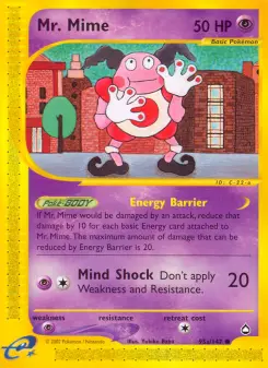 Cute Mr. Mime Common card from Aquapolis - collectible Pokémon TCG