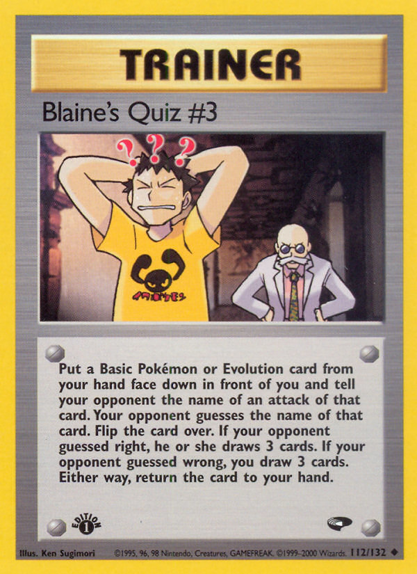 Blaine's Quiz #3 Pokémon TCG Card