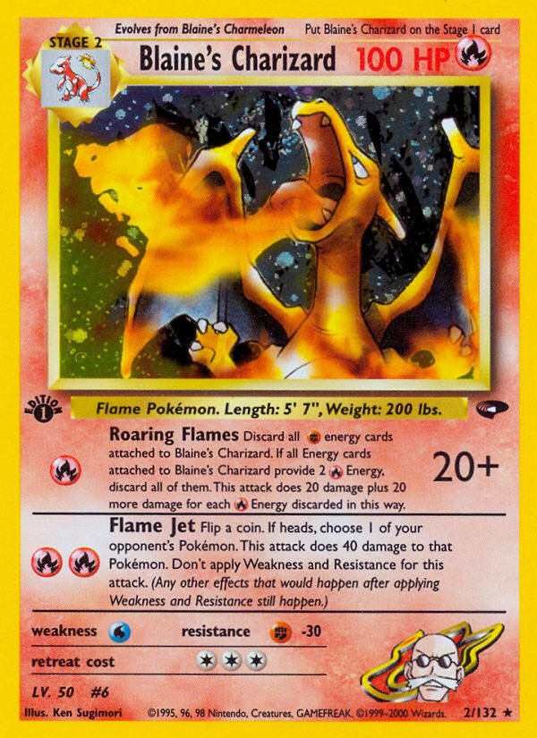 Blaine's Charizard Holo-Corrected Symbol PSA 10