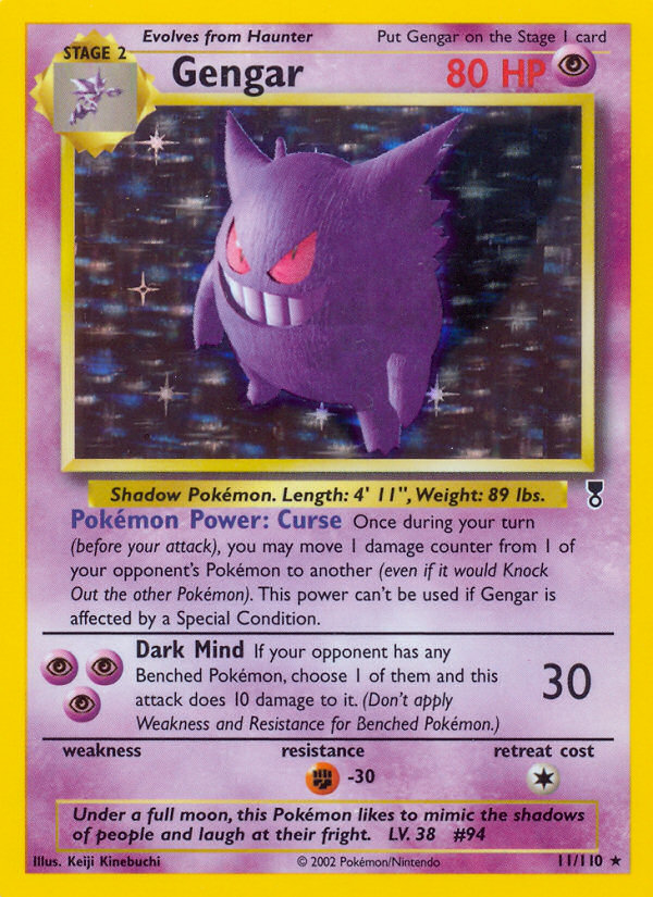 Gengar #11 Reverse Holo, Legendary Collection card photo