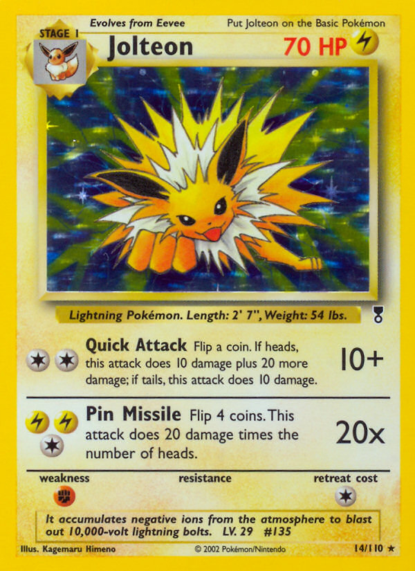 Jolteon #14 Reverse Holo, Legendary Collection card photo