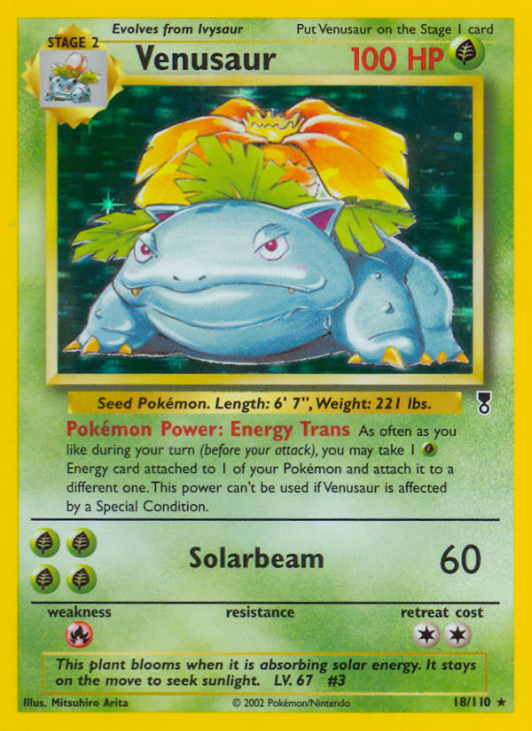 Venusaur #18 Reverse Holo, Legendary Collection card photo