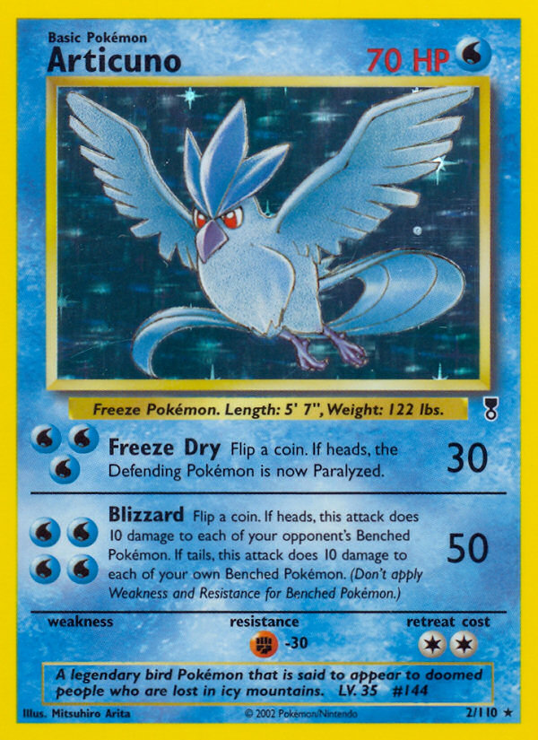 Articuno holofoil card art from Legendary Collection showing texture and depth