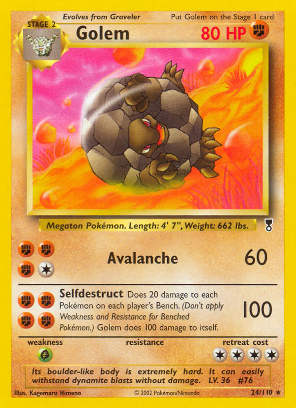 Golem card art from Legendary Collection holo illustrated by Kagemaru Himeno