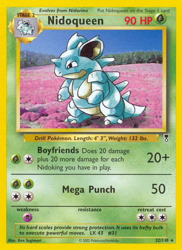 Nidoqueen #32 Reverse Holo, Legendary Collection card photo