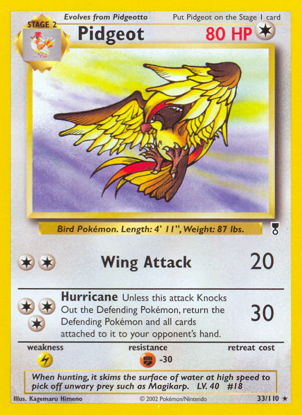 Pidgeot #33 Reverse Holo, Legendary Collection card photo