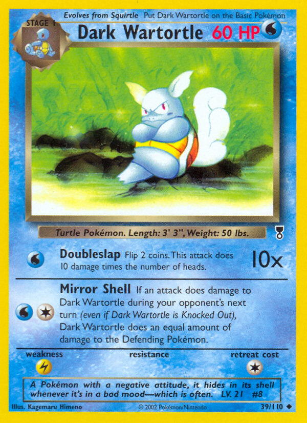 Dark Wartortle high-resolution card art from Legendary Collection