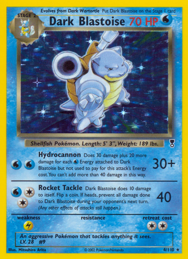 Dark Blastoise #4 Reverse Holo, Legendary Collection card photo
