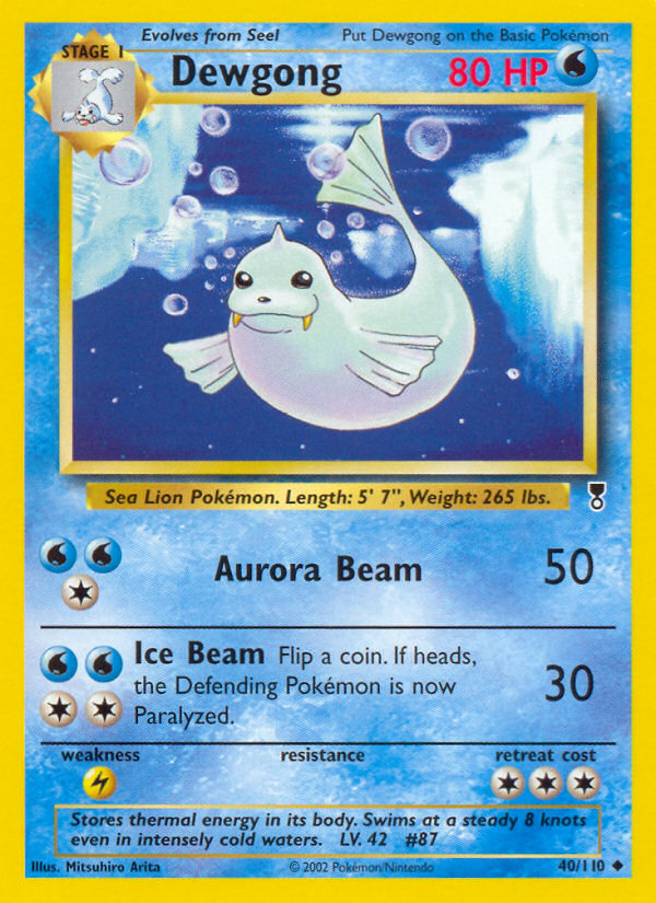 Dewgong card art from Legendary Collection illustrated by Mitsuhiro Arita