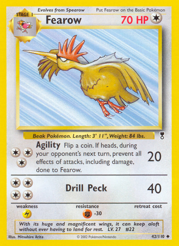 Fearow #42 Reverse Holo, Legendary Collection card photo