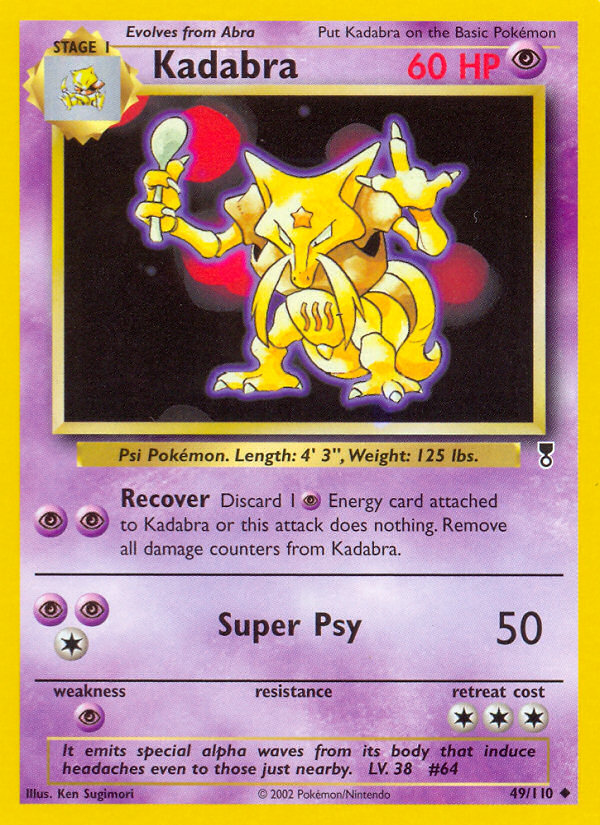 Kadabra #49 Reverse Holo, Legendary Collection card photo
