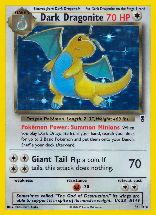 Dark Dragonite #5 Reverse Holo, Legendary Collection card photo