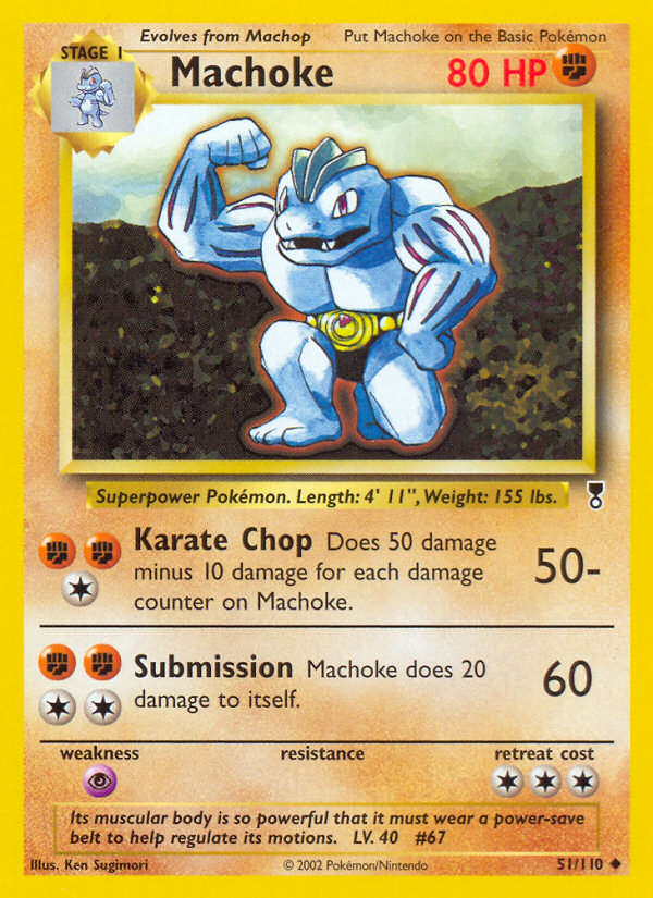 Machoke #51 Reverse Holo, Legendary Collection card photo