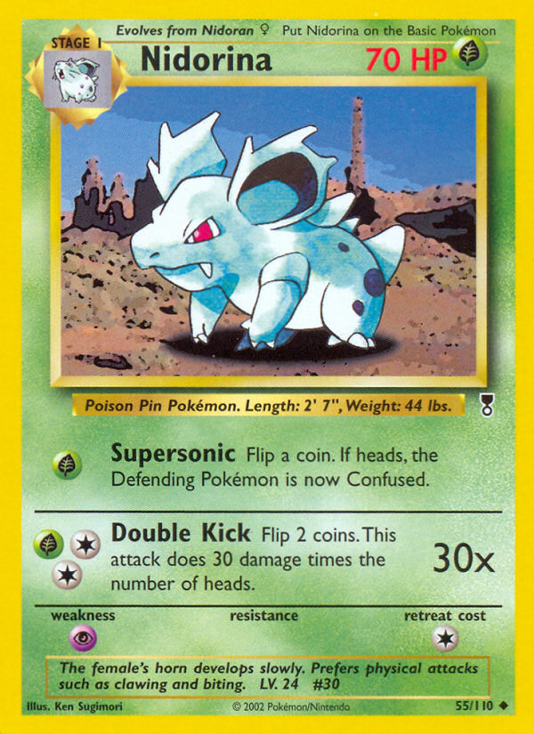 Nidorina #55 Reverse Holo, Legendary Collection card photo