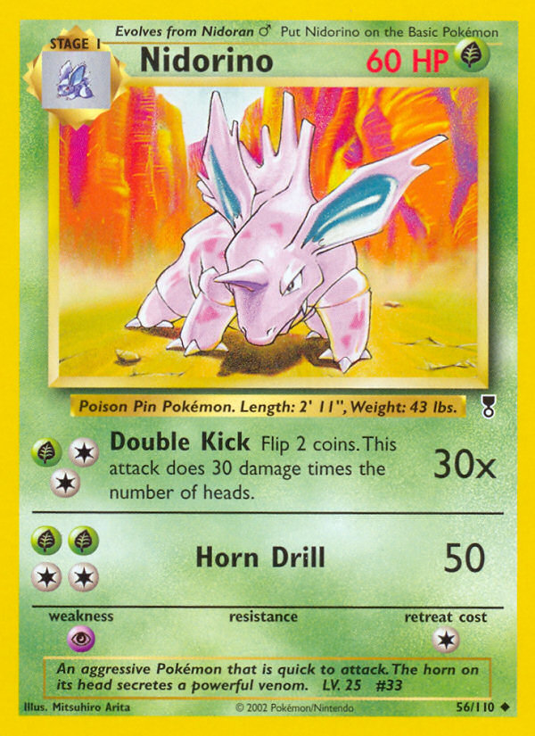 Nidorino #56 Reverse Holo, Legendary Collection card photo