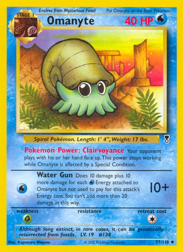 Omanyte #57 Reverse Holo, Legendary Collection card photo