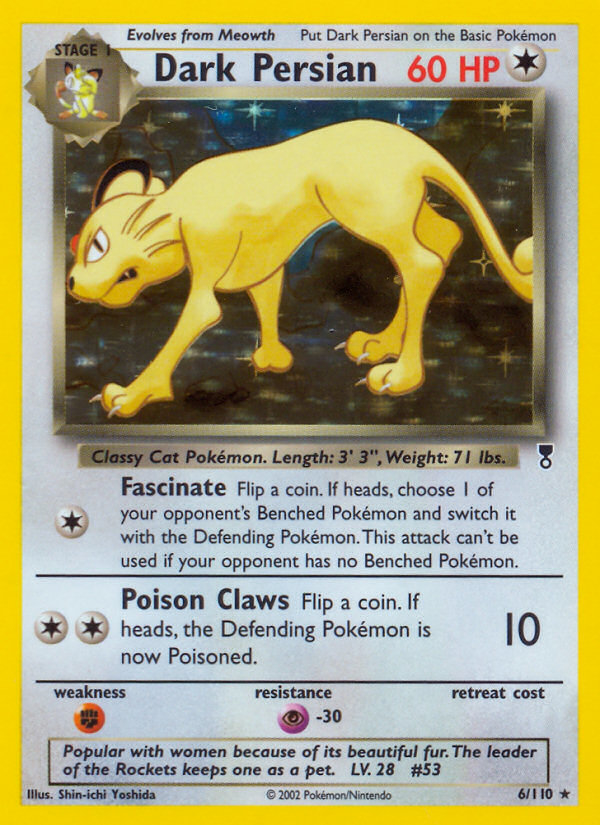 Dark Persian #6 Reverse Holo, Legendary Collection card photo