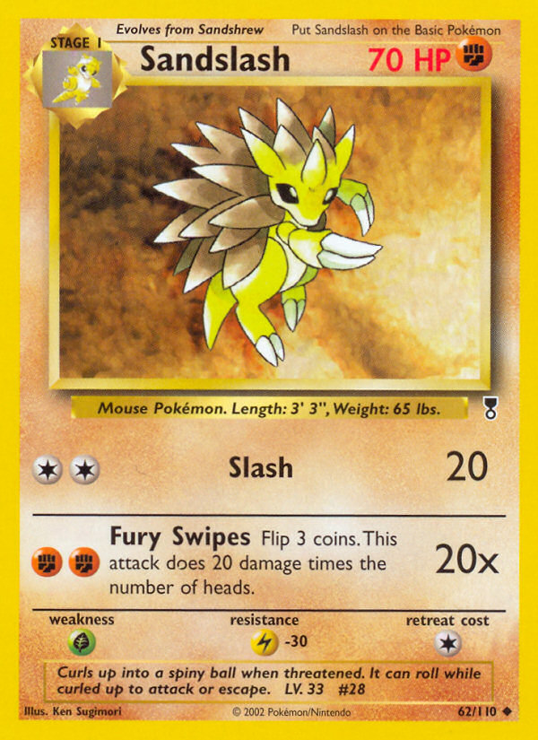 Sandslash #62 Reverse Holo, Legendary Collection card photo