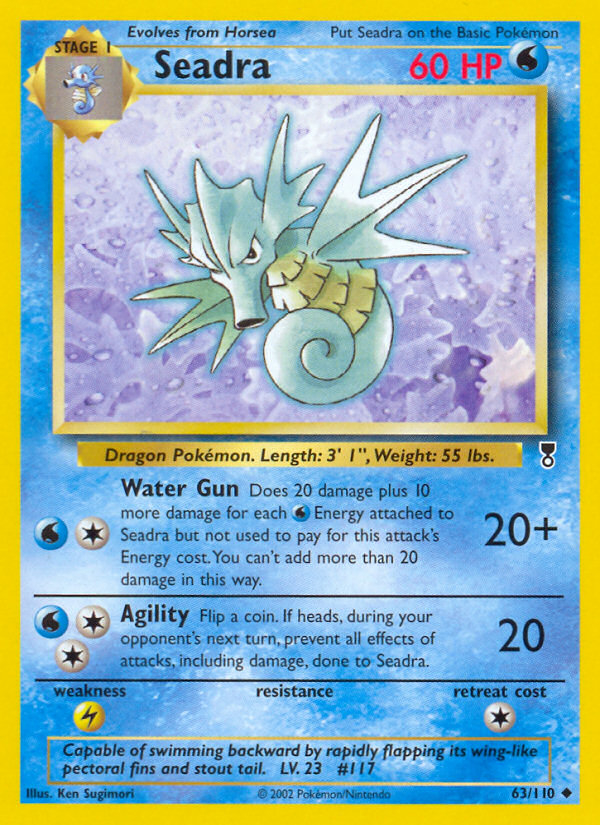 Seadra #63 Reverse Holo, Legendary Collection card photo